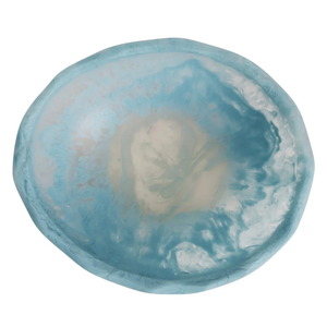 Bol de service bleu en résine écologique poli au design classique pour dîner et fêtes – Meilleurs prix - Product Image 3