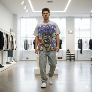 Bulk 100% Cotton Heavyweight <b>Black</b> T-<b>Shirt</b> <b>Men</b> Custom DTG Printed <b>Short</b> <b>Sleeve</b> High Quality Graphics Tshirt - Product Image 4