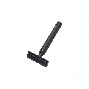 High Quality Stainless Steel <b>Single</b> <b>Blade</b> Safety <b>Razor</b> Black Matte Finish Reusable Grooming <b>Razor</b> for Men Wholesale - Product Image 1