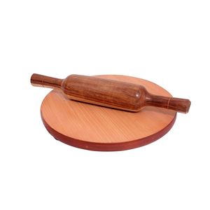 Ensemble de chakla en bois de style indien, rouleau à pâtisserie et planche à pâtisserie pour des ingrédients parfaitement roulés - Product Image 1