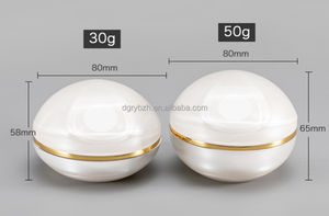 맞춤형 빈 크리에이 티브 라운드 그릇 모양의 스킨 케어 크림 항아리 럭셔리 30g 50g 골든 칼라와 아크릴 화장품 항아리 - Product Image 4