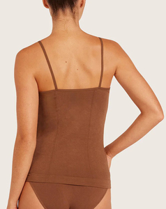 Camisetas sin mangas de jersey con cuello en U para mujer, color marrón, de primera calidad, transpirables, de secado rápido, color sólido, diseño personalizado en la parte delantera, precio económico, MOQ bajo - Product Image 4