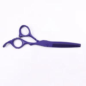 Tijeras de Entresacar Cabello Moradas Hechas a Medida, de Acero Inoxidable, Afiladas, para Diestros, Ligeras, con Mango Largo y Agarre de Acero Inoxidable - Product Image 6