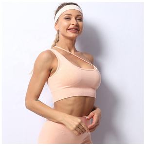 Soutien-gorge de sport sexy et durable pour femme, vente en gros, haut court de fitness à une épaule, rembourré, push-up, tailles XS-XL, respirant - Product Image 2
