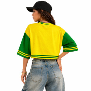 Maillot de football américain personnalisé pour femme, coupe oversize, en maille, col en V, manches courtes, marque privée, vente en gros - Product Image 6