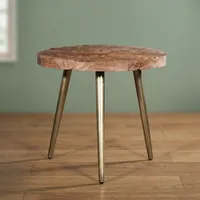 Table basse moderne minimaliste en bois et fer avec support trépied, écologique, facile à nettoyer, pour salon, cuisine, café, décoration intérieure