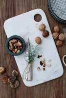 Elegante marmeren dienblad- en snijplankset, rechthoekig, stenen keukengerei en essentiële snijbenodigdheden