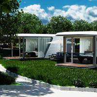 Maison capsule spatiale rectangulaire moderne de luxe, étanche, structure en acier, design de cuisine, camping en plein air, garantie 5 ans