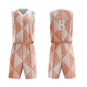 Uniforme de basket-ball sublimé 100% polyester, haute qualité, sans manches, col en V, taille plus, personnalisé, unisexe - Product Image 1