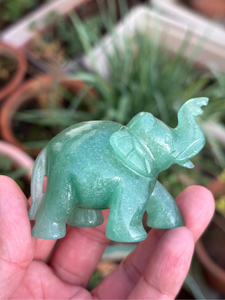 Figura de Elefante Tallada a Mano en Aventurina Verde, Decoración de Cristal para la Buena Suerte, Regalo Espiritual para el Hogar y el Altar - Product Image 5