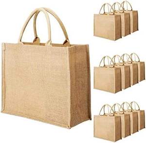 Printed Green Fiber Jute Promotional <b>Bag</b> Eco Friendly Reusable Natural Fiber Shopping Tote - Product Image 4