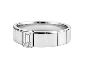 <b>Emerald</b> Cut Moissanite Luxury <b>Ring</b> 925 Sterling <b>Silver</b> White Gold Plated Elegant Solitaire Engagement Wedding Anniversary <b>Ring</b> - Product Image 2