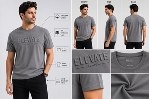 เสื้อยืดผู้ชายพรีเมียม 220G ผ้าฝ้าย 100% ปักโลโก้ คอกลม แขนสั้น เสื้อผ้าสตรีทแวร์ลำลอง, เสื้อผ้าแบรนด์สั่งทำพิเศษ - Product Image 4