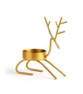 New Trending Metal Iron Nordic Gold Reindeer Metal Candle Holder Decorative <b>Tea</b> Light <b>Stand</b> Customized Size Shape - Product Image 4