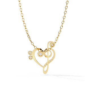 Luxury 14K <b>Solid</b> <b>Gold</b> Round Cut Set Lab Diamond Solitaire <b>Pendant</b> Necklace for Women Party Gift - Product Image 3