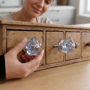 Ba <b>Crystal</b> Flower Cabinet <b>Knob</b> Furniture Handle Modern Design Eco-Friendly Easy Installation Home Office Use Durable - Product Image 3