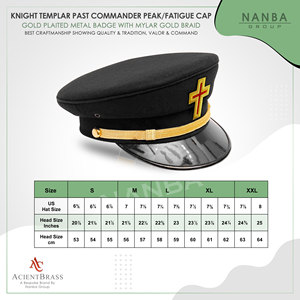 หมวกทหารพรานอัศวินเมสันคุณภาพสูง ประดับตราทองคำทำมือ - Product Image 2