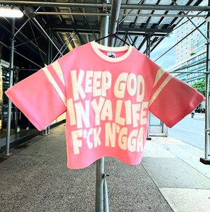 300GSM Oversized Cotton <b>Ringer</b> <b>T</b>-<b>Shirt</b> Puff Applique Letter Print Streetwear Custom Color OEM Wholesale Manufacturer - Product Image 4