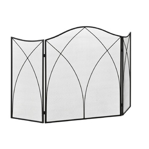 Nueva llegada: Pantalla protectora para chimenea de hierro forjado con marco de metal, panel único, pequeña y plana, con protector contra chispas. - Product Image 5