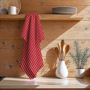Serviette de cuisine personnalisée, élégante, en coton, à motif à carreaux, avec tissage gaufré, au prix d'usine, fabricants indiens. - Product Image 1