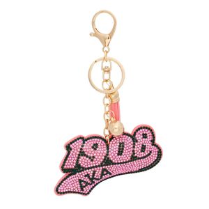 Porte-clés rembourré rose 1908 avec clip, breloque de mode pour femme, accessoire décoratif pour sac, article cadeau au design élégant pour usage quotidien - Product Image 6