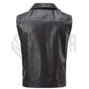 Gilet en cuir de moto de haute qualité à prix bas, logo personnalisé, léger, pour hommes - Product Image 2