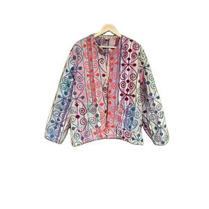 Ouzbek Vintage unisexe veste d'hiver à la main broderie indien coton imprimé Kantha Gudri manteau Quilting cousu à la main pardessus - Product Image 1