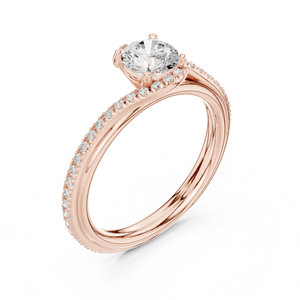 Anillo Solitario de Diamante Cultivado en Laboratorio, Redondo, en Oro Amarillo de 14K para Mujer |   Regalo de Aniversario |   Diamante Cultivado Nuevo - Product Image 6