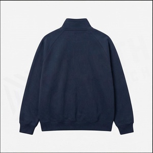 North Approach Men's <b>Navy</b> Blue Zip-Up Sweatshirt Raglan Sleeve Solid Color Front Pocket Casual Regular Fit Autumn Wear - Product Image 2