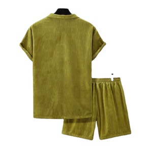 Nouvelle Collection – Ensemble Homme d'Été Respirant en Velours 100% Laine de Haute Qualité, Col Montant, Manches Courtes, Col Rond, Personnalisable - Product Image 2
