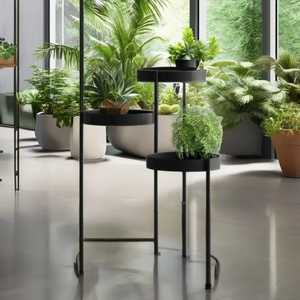 5 Tier Wrought Iron Plant <b>Stand</b> Elegant Heart Scrollwork Flower Pot Holder Tall Multi Layer Quarter <b>Corner</b> Planter Shelf - Product Image 5
