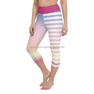 Nuevos pantalones de Yoga transpirables de cintura alta para mujer, mallas deportivas estampadas ajustadas de cintura media, ropa activa de entrenamiento para gimnasio de punto - Product Image 5