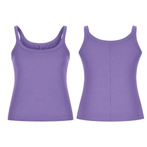 Service OEM : Débardeurs pour femmes, toutes couleurs, col rond, en coton, débardeur court côtelé pour femme - Product Image 6