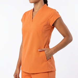 Conjunto de Uniforme Médico con Cuello en V Color Naranja, Uniforme de Hospital Unisex, Traje de Enfermera de Manga Corta, Personalizado OEM - Product Image 6