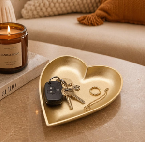 Plateau de table en forme de cœur haut de gamme, fait main, cadeau de mariage avec tailles personnalisables, bol en métal très vendu au design élégant - Product Image 5