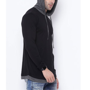 Sweat à capuche en coton pour homme, coupe classique, doublure polaire épaisse, épaules tombantes, imprimé uni, personnalisable, tricoté pour l'hiver, haute qualité - Product Image 5