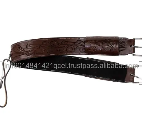 Attractive Black Color Lightweight Western Leather Horse Saddle Cinch Saddle Girth Bucking Strap Trail Tack Size