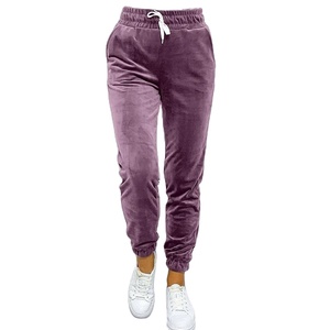 Pantalon de survêtement coupe droite taille haute coupe-vent automne, couleur unie personnalisée, avec cordon de serrage, décontracté et tendance, grandes tailles - Product Image 3