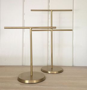 Metal Brass Jewelry Stand With Three Tiers And Oval Base For Bedroom Decor - Product Image 6