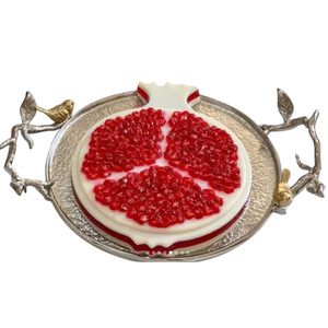Plateau décoratif pour aliments, plateau de service pour desserts, plateau en métal de haute qualité avec poignée dorée, prix le plus bas. - Product Image 5