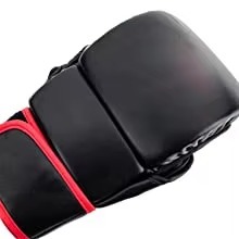 Guantes de MMA Negros Premium de Cuero PU, Guantes de Grappling Profesionales para Artes Marciales, Sparring, Entrenamiento de Boxeo con Palma Abierta - Product Image 2