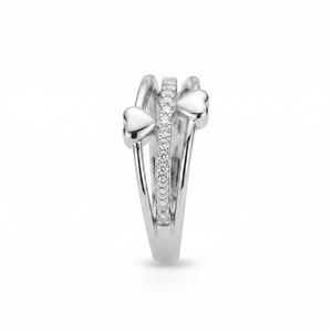 Bague en platine PT950 pour femme avec diamant en forme de cœur, diamants naturels taille brillant ronde couleur G, style romantique pour fiançailles - Product Image 3