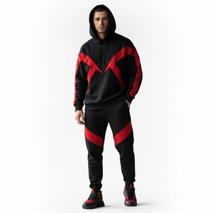 Ensemble de survêtement technique en molleton pour homme, 2 pièces, 100 % coton respirant, idéal pour l'hiver, la gym et le jogging - Product Image 1