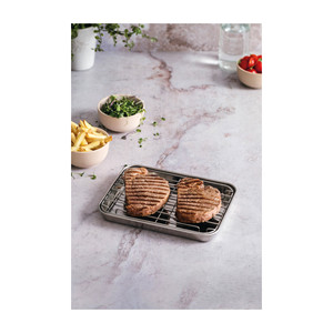 Teglia da Forno Essenziale con Griglia in Acciaio Inossidabile per Uso in Forno - Product Image 3