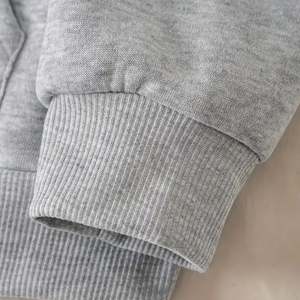 Sweat-shirt à capuche unisexe surdimensionné avec imprimé cœur en strass gris, vêtement décontracté pour l'automne - Product Image 4