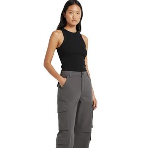 Pantalones Cargo Casuales para Mujer - Diseño Cómodo de Cintura Alta y Pierna Ancha con Bolsillos Funcionales - Product Image 1