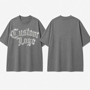 T-shirt pour homme à séchage rapide de haute qualité avec strass - Dernier design coupe ample 100% coton - Product Image 1
