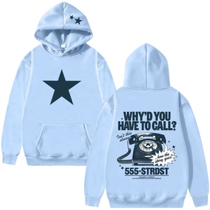 Custom Mens Light Blue Full <b>Zip</b> Soft Casual Fleece Hoodie Wholesale Cartoon Donkey Graphic Print <b>Hooded</b> Sweatshirt Jacket - Product Image 4