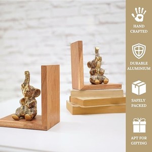 Sheesham Wood Carved Elephant <b>Bookends</b> Wholesale - Moradabad Handicraft - Product Image 3