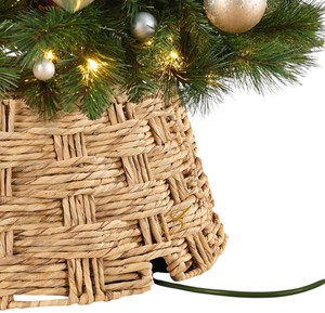 Rustic Woven Water Hyacinth Christmas Tree Collar <b>Split</b> Design Handcrafted Xmas Tree Stand Ring Base Cover Wholesale - Product Image 2